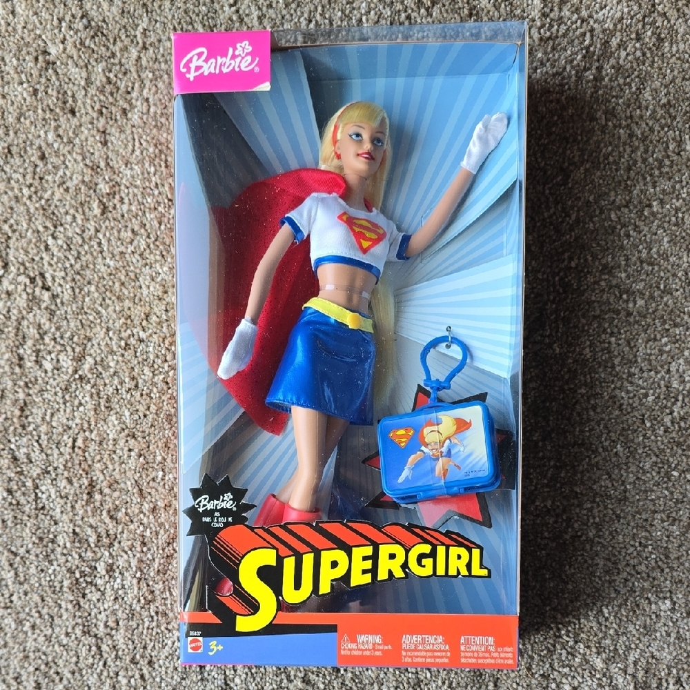 Barbie Supergirl Doll with Red and Blue Costume